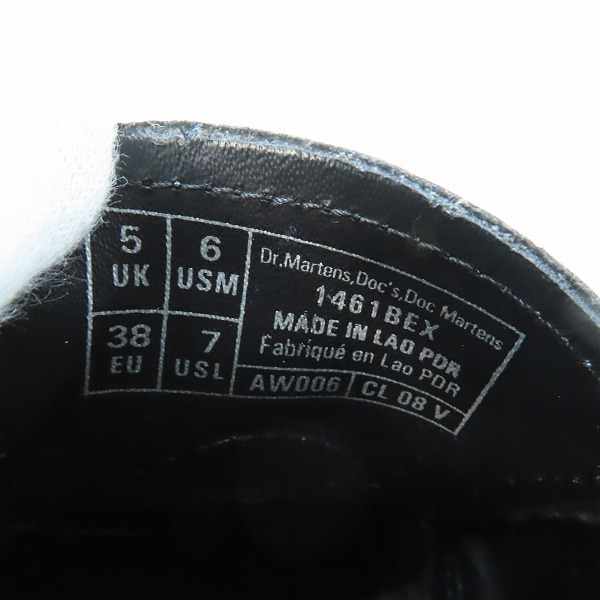 実際に弊社で買取させて頂いたDr.Martens/ドクターマーチン 1461 BEX 3EYE BOOTS/3ホール ブーツ/シューズ/UK5の画像 5枚目