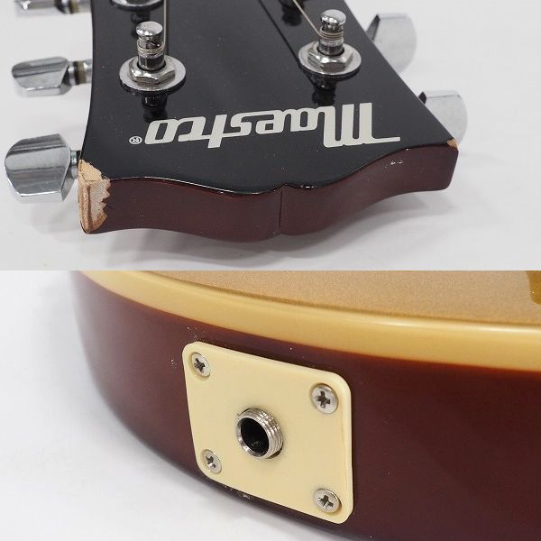 実際に弊社で買取させて頂いた★【難有り】Maestro by Gibson/マエストロ Les Paul タイプ Gold Top ボルトオンネック エレキギターソフトケース付 の画像 4枚目