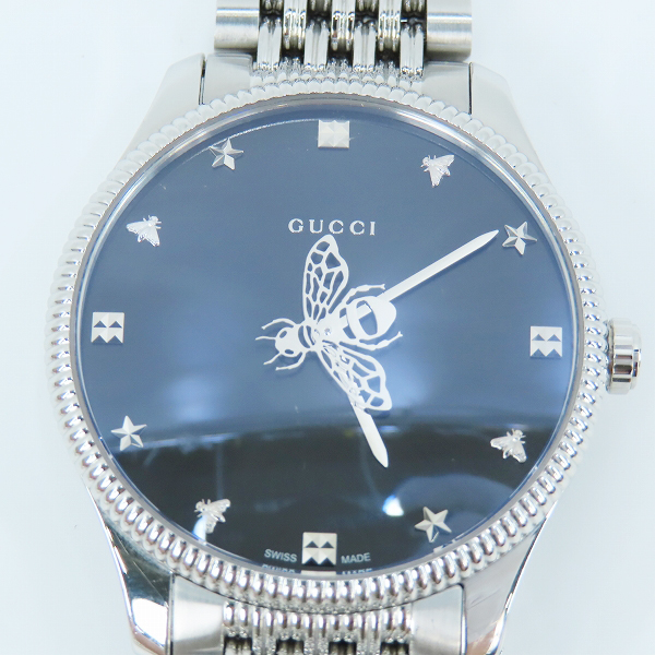 実際に弊社で買取させて頂いたGUCCI/グッチ Quartz Bee Metal Watch Silver Gタイムレス クォーツ 腕時計 YA1264154