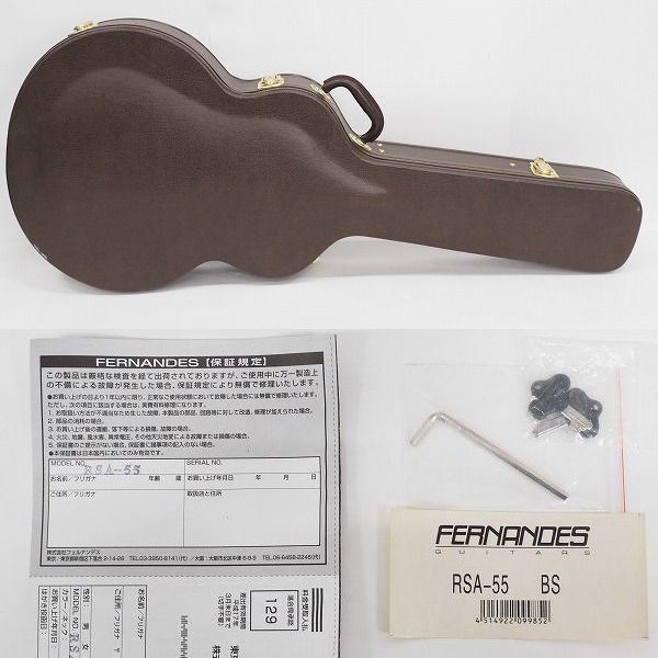 実際に弊社で買取させて頂いた★Burny/バーニー RSA-55 BS セミアコ 335タイプ エレキギター ハードケース付の画像 9枚目