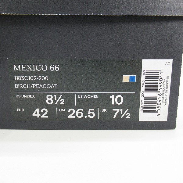 実際に弊社で買取させて頂いた【未使用】Onitsuka Tiger/オニツカタイガー MEXICO 66/メキシコ 66 ローカット スニーカー 1183C102-200/26.5の画像 7枚目