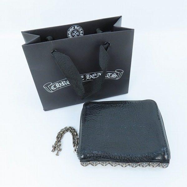 実際に弊社で買取させて頂いたCHROME HEARTS/クロムハーツ 3 SIDE ZIP/ピラミッドスタッズサイドジップウォレットw/ベビーファット/ペーパーチェーンの画像 9枚目
