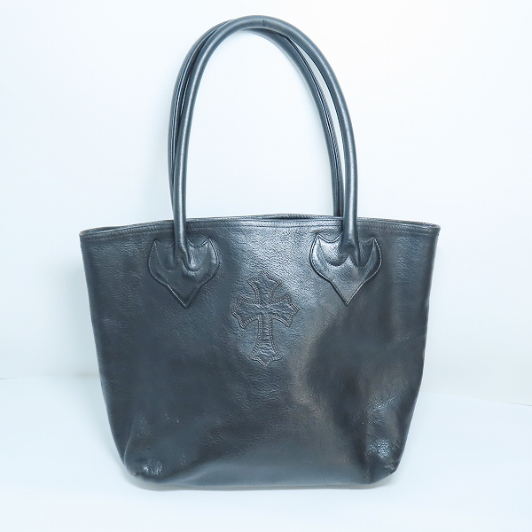 実際に弊社で買取させて頂いたCHROME HEARTS/クロムハーツ クロスパッチ レザーFSトートバッグ ブラック