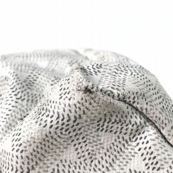 実際に弊社で買取させて頂いたGOYARD/ゴヤール サンルイPM PVC×レザー トートバッグ ホワイト ポーチ付の画像 8枚目