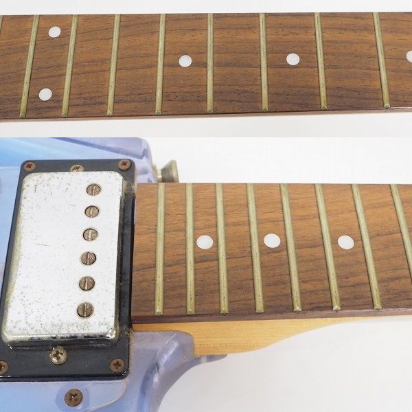 実際に弊社で買取させて頂いた★【弦無し】Mavis/メイビス フライングVタイプ アクリルボディ スケルトン エレキギターの画像 3枚目