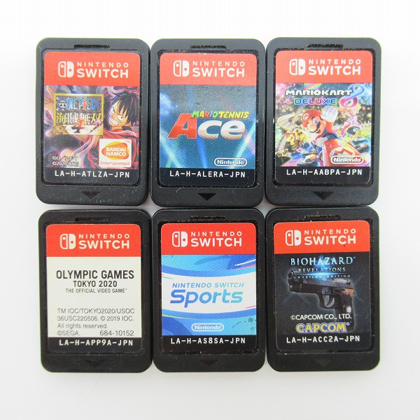実際に弊社で買取させて頂いたニンテンドー スイッチ用 ソフト ワンピース 海賊無双4/マリオテニスエース/マリオカート8 他 6点セット【簡易動作確認済】