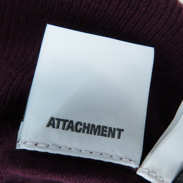 実際に弊社で買取させて頂いた【未使用】ATTACHMENT/アタッチメント 3/68 シルク/カシミヤ カーディガン ボルドー AK72-222/1の画像 2枚目