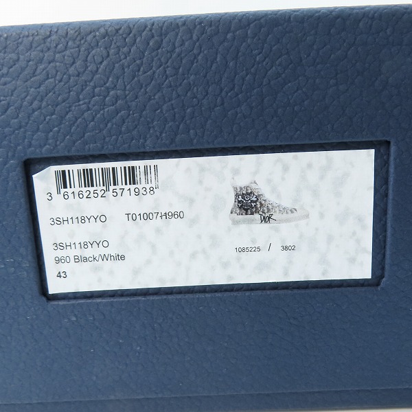 実際に弊社で買取させて頂いたDIOR×Shawn Stussy/ディオール×ショーンステューシー “B23”ハイトップ スニーカー/BEEワッペン3SH118YYO/43の画像 9枚目