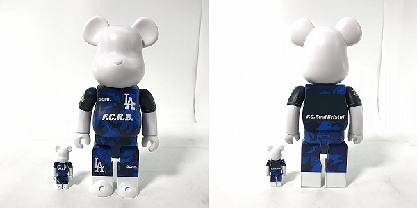 実際に弊社で買取させて頂いたMEDICOM TOY/メディコムトイ BE@RBRICK/ベアブリック F.C.Real Bristol F.C.R.B.×MLB ドジャース 100%&400%の画像 1枚目