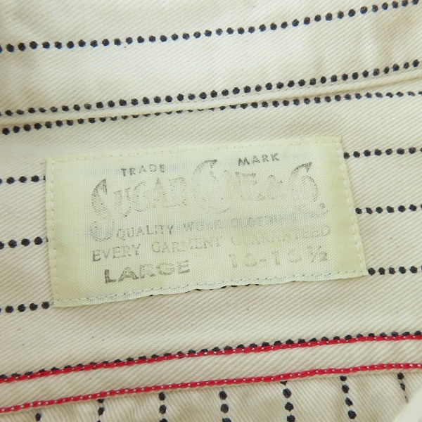 実際に弊社で買取させて頂いたSUGAR CANE/シュガーケーン ドットストライプ柄 長袖シャツ SC27076 /Lの画像 2枚目