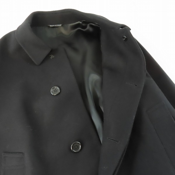 実際に弊社で買取させて頂いたgiuliano Fujiwara/ジュリアーノ フジワラ イタリア製 ウール混ステンカラーロングコート 46の画像 5枚目