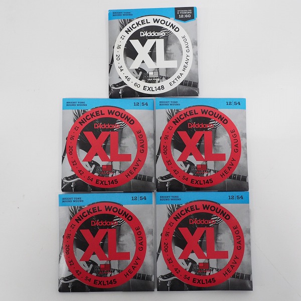 実際に弊社で買取させて頂いた【未開封】D'Addario/ダダリオ Nickel Wound XL EXL145 12-54・EXL148 12-60 エレキギター弦 計5個セット