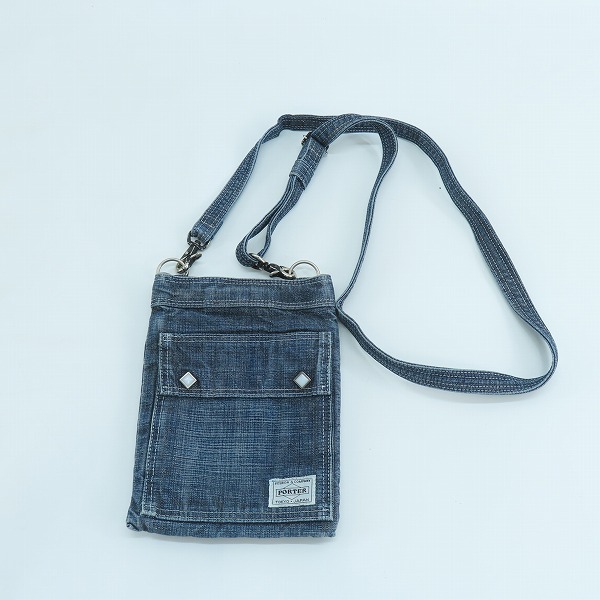 実際に弊社で買取させて頂いたPORTER/ポーター オンス デニムミニショルダーバッグ S/520-07604の画像 6枚目