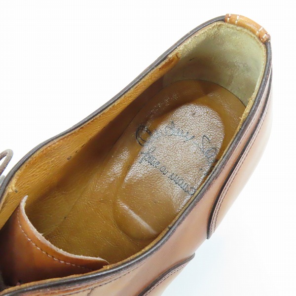 実際に弊社で買取させて頂いたSantoni/サントーニ 内羽根 ストレートチップ レザーシューズ 7.5の画像 4枚目
