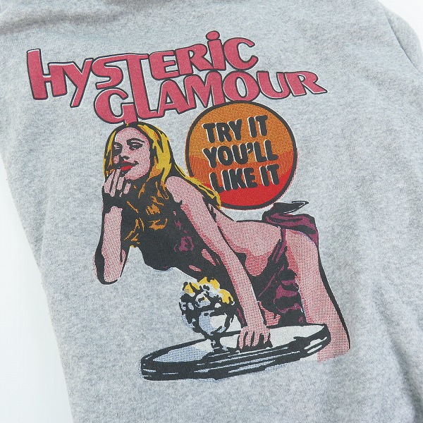 実際に弊社で買取させて頂いたHYSTERIC GLAMOUR/ヒステリックグラマー ガール プリント ジップアップパーカー 0213CF05 Lの画像 7枚目