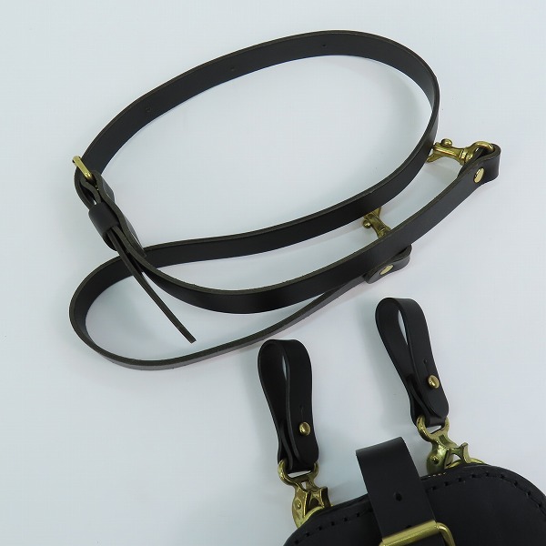 実際に弊社で買取させて頂いたHERZ/ヘルツ 50周年/50th記念 レザー ショルダーバッグ/ベルトポーチ ブラックの画像 7枚目