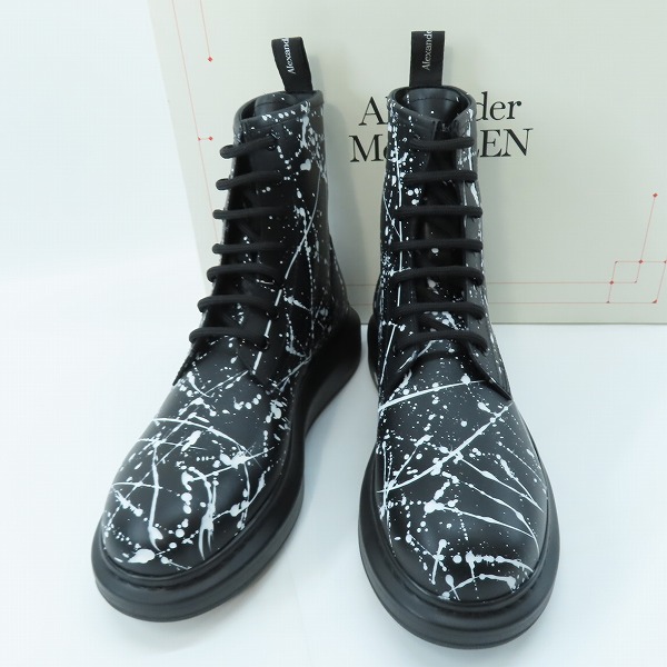実際に弊社で買取させて頂いたAlexander McQueen/アレキサンダーマックイーン ペイントスプラッターレースアップブーツ 645902/40E