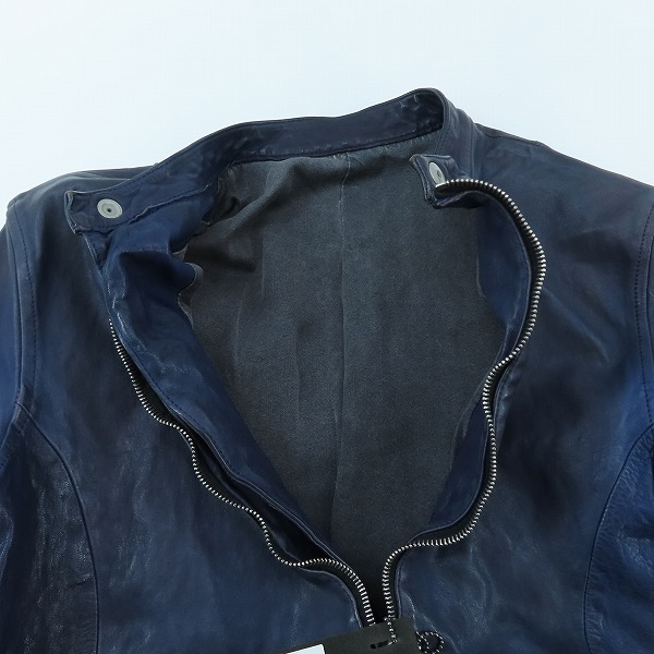 実際に弊社で買取させて頂いたBACKLASH/バックラッシュ シングルライダース ジャパンホースレザー 1606-01/Mの画像 2枚目