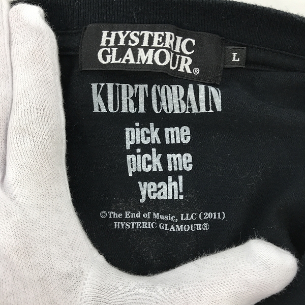 実際に弊社で買取させて頂いたHYSTERIC GLAMOUR/ヒステリックグラマー KURT COBAIN/カートコバーン Tシャツ ブラック 0211CT10/Lの画像 2枚目