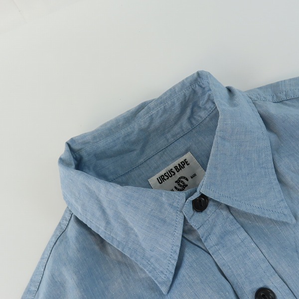 実際に弊社で買取させて頂いたA BATHING APE/アベイシングエイプ URSUS BAPE シャンブレーシャツ Mの画像 4枚目