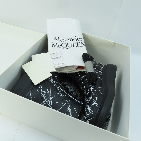 実際に弊社で買取させて頂いたAlexander McQueen/アレキサンダーマックイーン ペイントスプラッターレースアップブーツ 645902/40Eの画像 7枚目