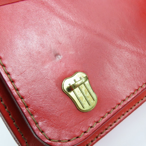 実際に弊社で買取させて頂いたHERZ/ヘルツ 二本ベルトの2wayミニバッグ レザー ハンドバッグ/ショルダーバッグ レッドの画像 6枚目