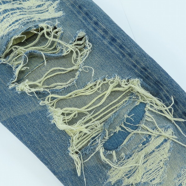 実際に弊社で買取させて頂いたHYSTERIC GLAMOUR/ヒステリックグラマー CR加工セルビッジクラッシュデニムパンツ 0234AP08/29の画像 9枚目