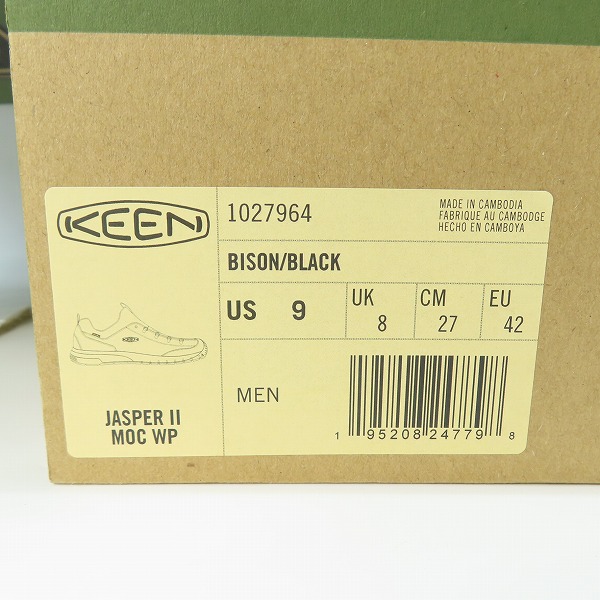 実際に弊社で買取させて頂いたKEEN/キーン JASPER II MOC WP ジャスパー ツー モック ウォータープルーフ 1027964 27.0の画像 9枚目