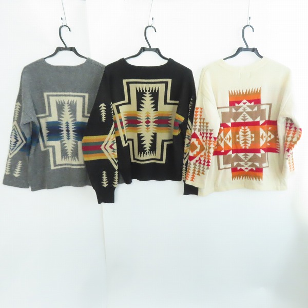 実際に弊社で買取させて頂いたPendleton /ペンドルトン ウール ニット セーター グレー/ネイビー/アイボリー系 3点セットの画像 1枚目