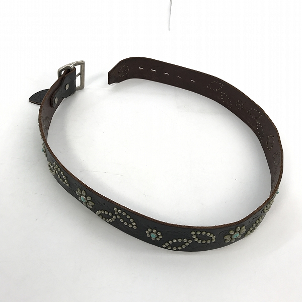 実際に弊社で買取させて頂いたHollywood Trading Company /HTC/エイチティーシー スタッズ/ターコイズ レザー ベルトの画像 9枚目