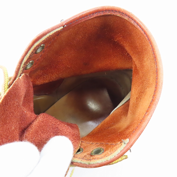 実際に弊社で買取させて頂いたRED WING/レッドウィング 半円犬タグ ブーツ レッドブラウン系/8Dの画像 4枚目
