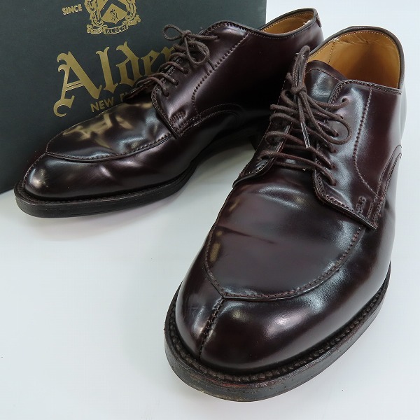 実際に弊社で買取させて頂いたALDEN/オールデン シェルコードバン Vチップ レザーシューズ 54321/7D シューツリー付き