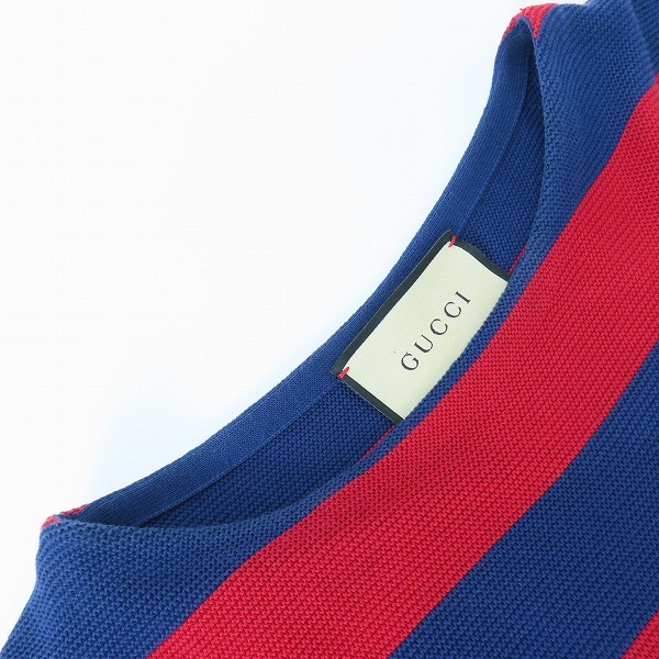 実際に弊社で買取させて頂いた【JPタグ】GUCCI/グッチ クルーネック ボーダー/バック刺繍 セーター Sの画像 6枚目