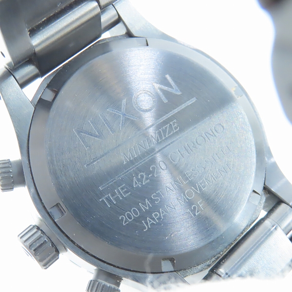 実際に弊社で買取させて頂いたNIXON/ニクソン MINIMIZE THE 42-20 CHRONO クロノグラフ クォーツ 腕時計【動作未確認】の画像 4枚目
