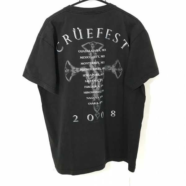 実際に弊社で買取させて頂いたMOTLEY CRUE/モトリークルー SHOOT製 ヴィンテージ/ビンテージ 2008年 CRUEFEST/クルーフェス バンド Tシャツ/XLの画像 1枚目
