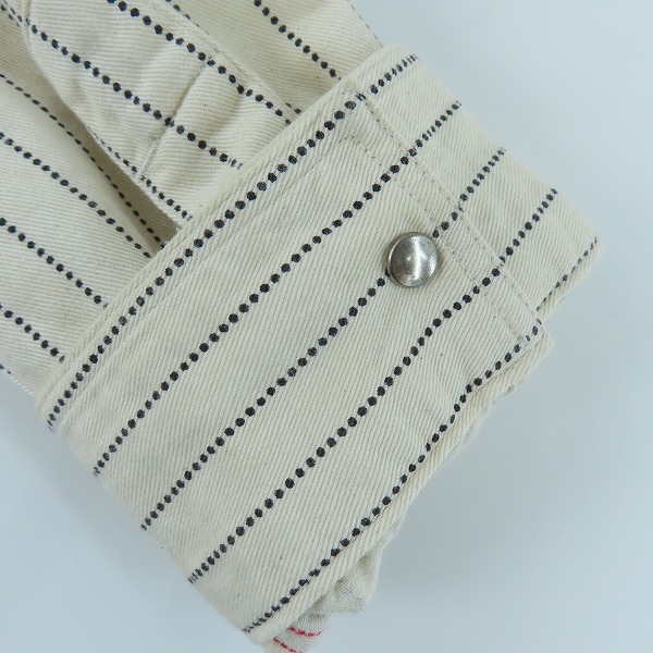 実際に弊社で買取させて頂いたSUGAR CANE/シュガーケーン ドットストライプ柄 長袖シャツ SC27076 /Lの画像 5枚目