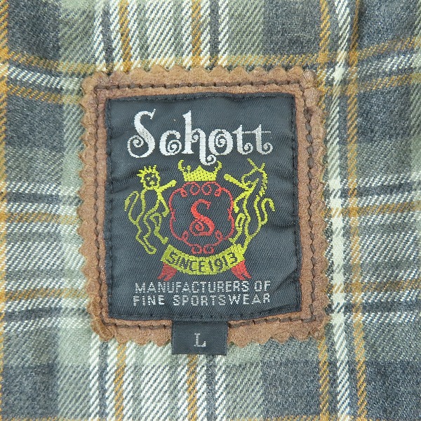 実際に弊社で買取させて頂いたSCHOTT/ショット クラシックレーサー レザーライダースジャケット 3141010/Lの画像 3枚目
