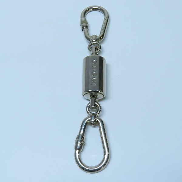 実際に弊社で買取させて頂いたGUCCI/グッチ ダブルフック ロゴ キーホルダー/キーリングの画像 1枚目