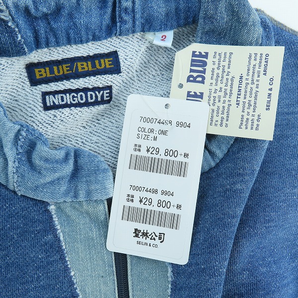 実際に弊社で買取させて頂いた【未使用】BLUE BLUE/ブルーブルー ハーフジップ 長袖 スウェット/Mの画像 2枚目