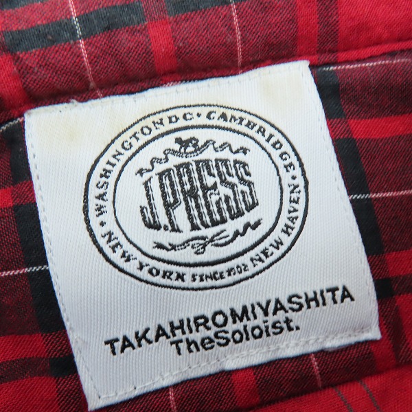 実際に弊社で買取させて頂いたTAKAHIROMIYASHITA TheSoloIst×J.PRESS/タカヒロミヤシタ ザ ソロイスト×ジェイプレス 長袖シャツ レッド sjs.0001/Mの画像 2枚目