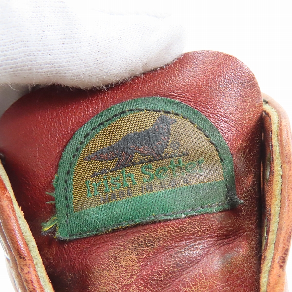 実際に弊社で買取させて頂いたRED WING/レッドウィング 半円犬タグ ブーツ レッドブラウン系/8Dの画像 5枚目