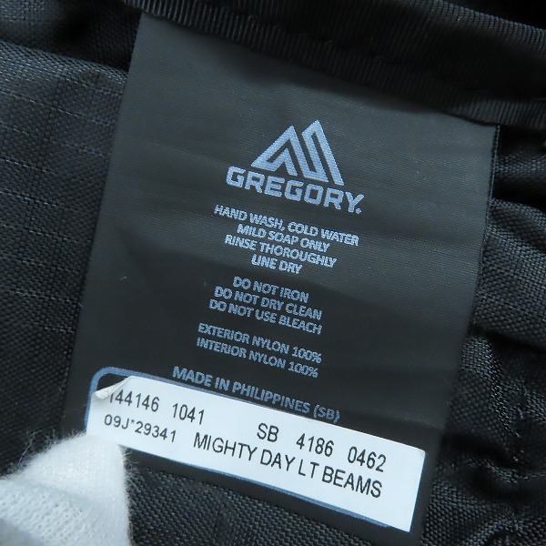 実際に弊社で買取させて頂いたGREGORY×BEAMS BOY/グレゴリー×ビームスボーイ ブラック バックパック/リュックサックの画像 6枚目