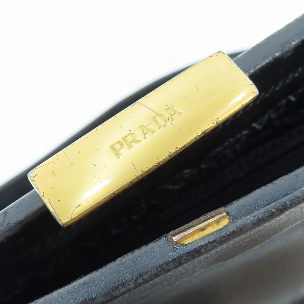 実際に弊社で買取させて頂いたPRADA /プラダ オールド ゴールド金具 がま口 ハンドバッグの画像 5枚目
