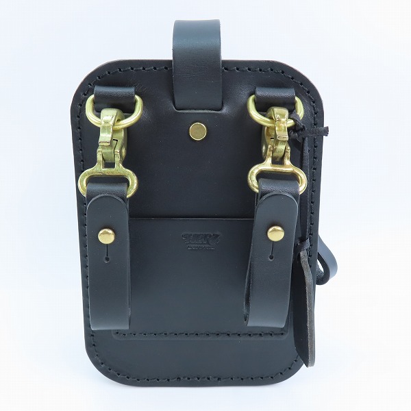 実際に弊社で買取させて頂いたHERZ/ヘルツ 50周年/50th記念 レザー ショルダーバッグ/ベルトポーチ ブラックの画像 1枚目