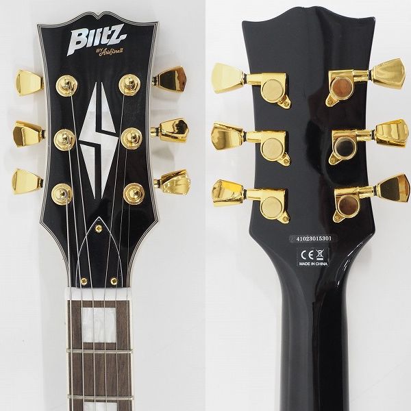 実際に弊社で買取させて頂いた★Blitz By Aria Pro Ⅱ/ブリッツ レスポール カスタムType セットネック エレキギター ソフトケース付の画像 2枚目
