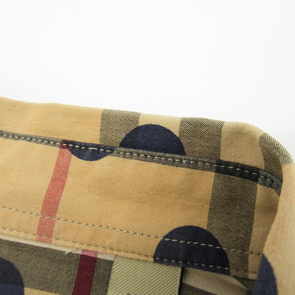 実際に弊社で買取させて頂いたBURBERRY LONDON ENGLAND/バーバリーロンドンイングランド ドット×チェック柄 長袖シャツ 4068946/XXLの画像 5枚目