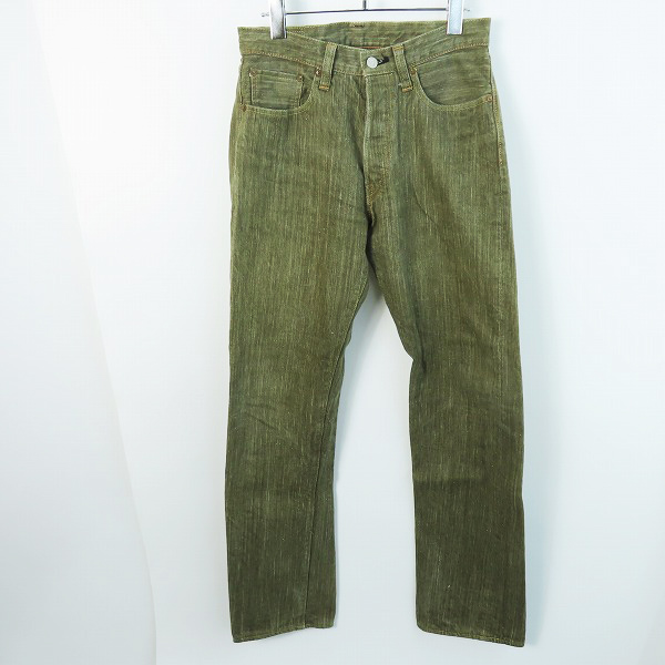 実際に弊社で買取させて頂いたSUGAR CANE/シュガーケーン 沖縄 砂糖黍製 緑耳 ボタンフライ デニムパンツ SC40302-061/W31 L34