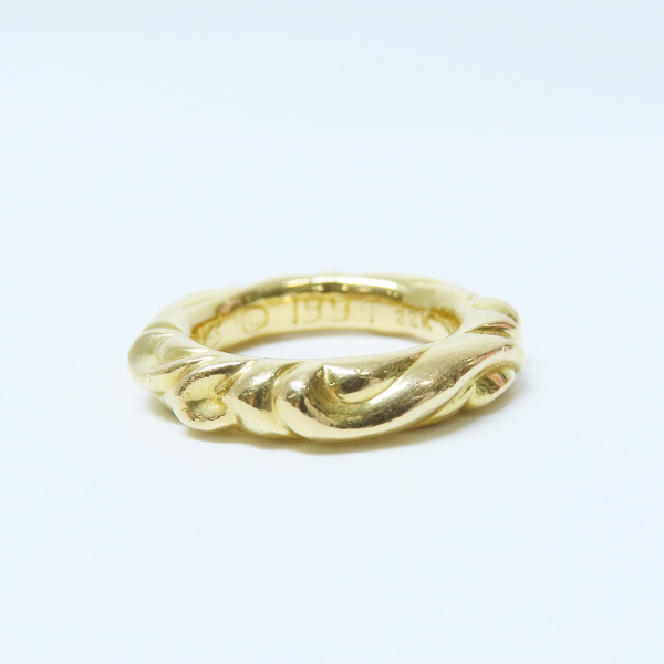 実際に弊社で買取させて頂いた【インボイス原本】CHROME HEARTS/クロムハーツ 22K scroll band ring/スクロールバンド 9号 の画像 1枚目