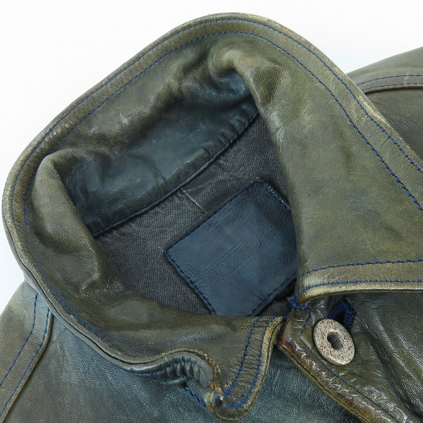 実際に弊社で買取させて頂いたBACKLASH/バックラッシュ ホースハイド/レザージャケット B1367-12/2の画像 4枚目