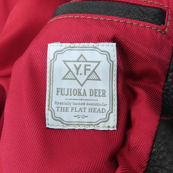 実際に弊社で買取させて頂いたTHE FLAT HEAD/フラットヘッド ディアスキン レザーベスト FN-LV-DV001/44の画像 4枚目